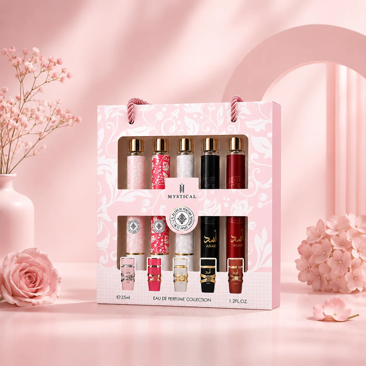 Coffret Parfum Arabe 5x35ml Eau de Parfum Unisexe – Set Cadeau Luxe Oud Musc, Collection Mystique, Longue Tenue
