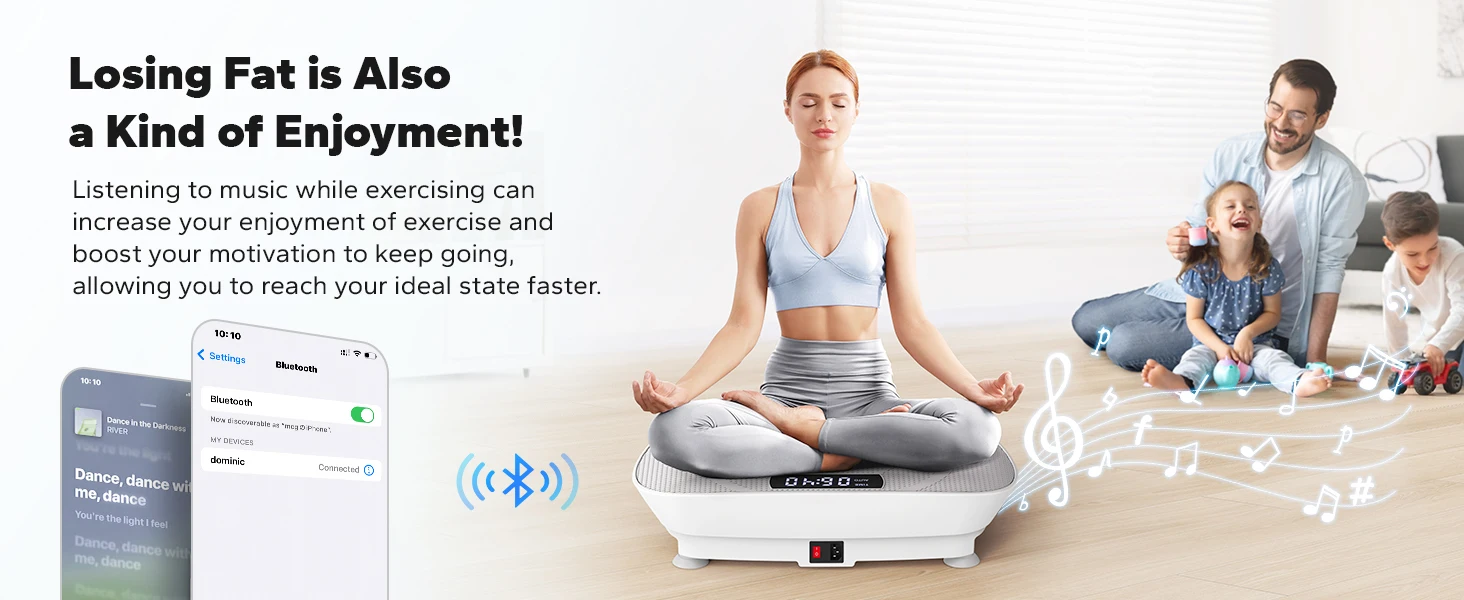 MERACH Vibrationsplatte Trainingsgerät, Angetriebene Vibrationsplattform für Ganzkörpertraining,Muskelaufbau und Formung, Bis 150KG – Detail 10