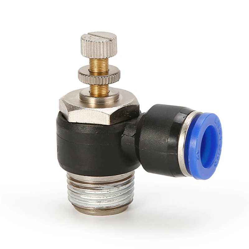 

Pneumatic Quick Connect Fittings SL 4 6 8 10 12 16mm Thread M5 "1/8" 1/4 "3/8" 1/2 Air Speed regulating Valve Accelerator Valve