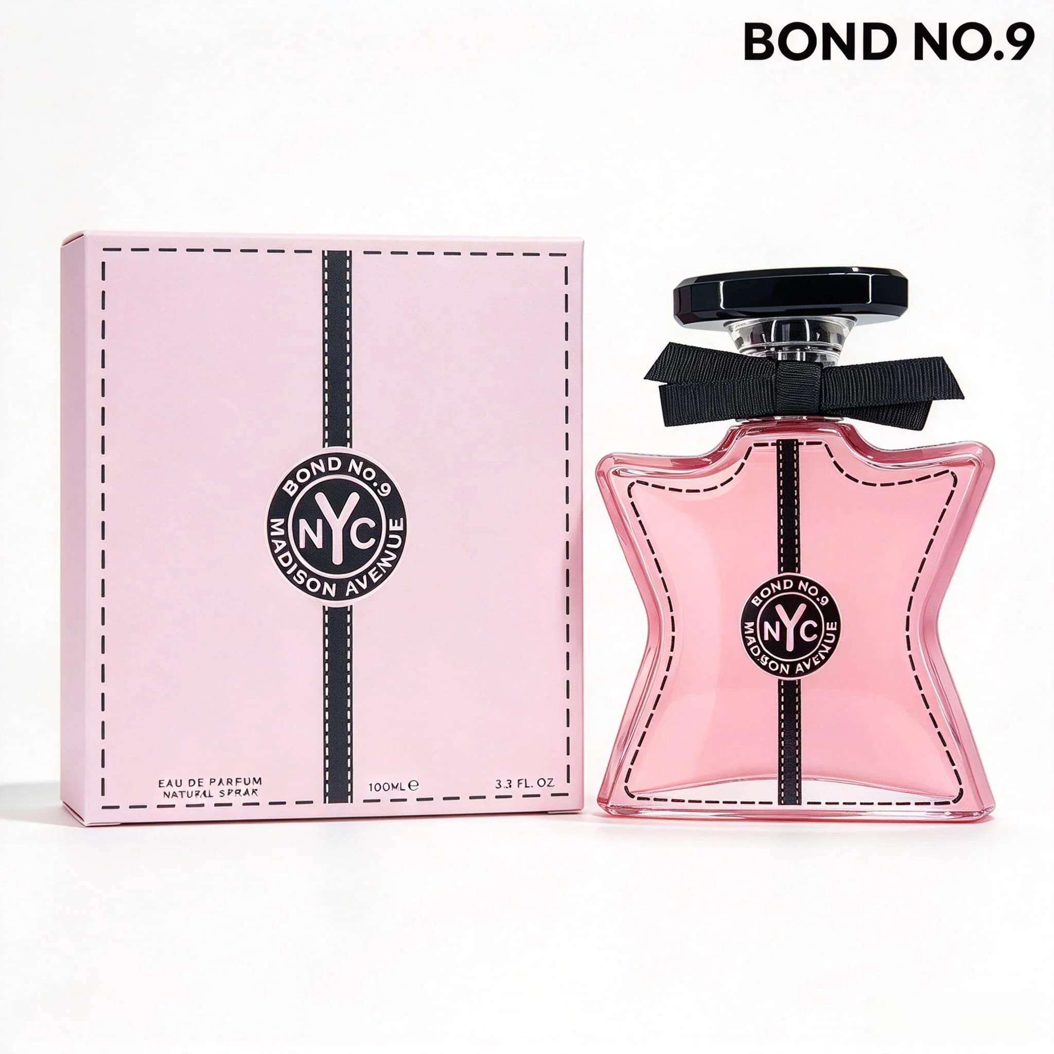 Bond No.9 Madison Avenue Eau De Parfum 3.4 oz 100ml | Fresh Xipu Flower Fruit Wood Flavored Apple Blackberry Bergamot Rose Jasmine Magnolia Patchouli Nut Sugar Reduced Ambergris Ether | Long Lasting Fragrance 6-8 Hours Bright and Lively Daily Commuting/Sh