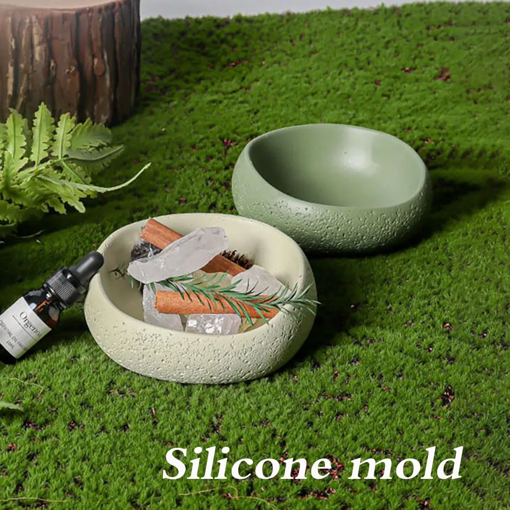 Concrete bowl mold, incense stone essential oil household bedroom without fire aromatherapy decoration storage silicone mold