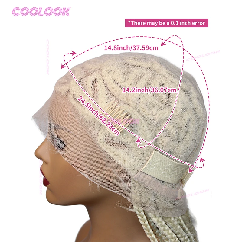 36 ''Hartvorm Vlechten Pruik Synthetische Full Lace Gevlochten Pruik Voor Vrouwen 613 Box Vlechten Lace Front Gevlochten pruiken