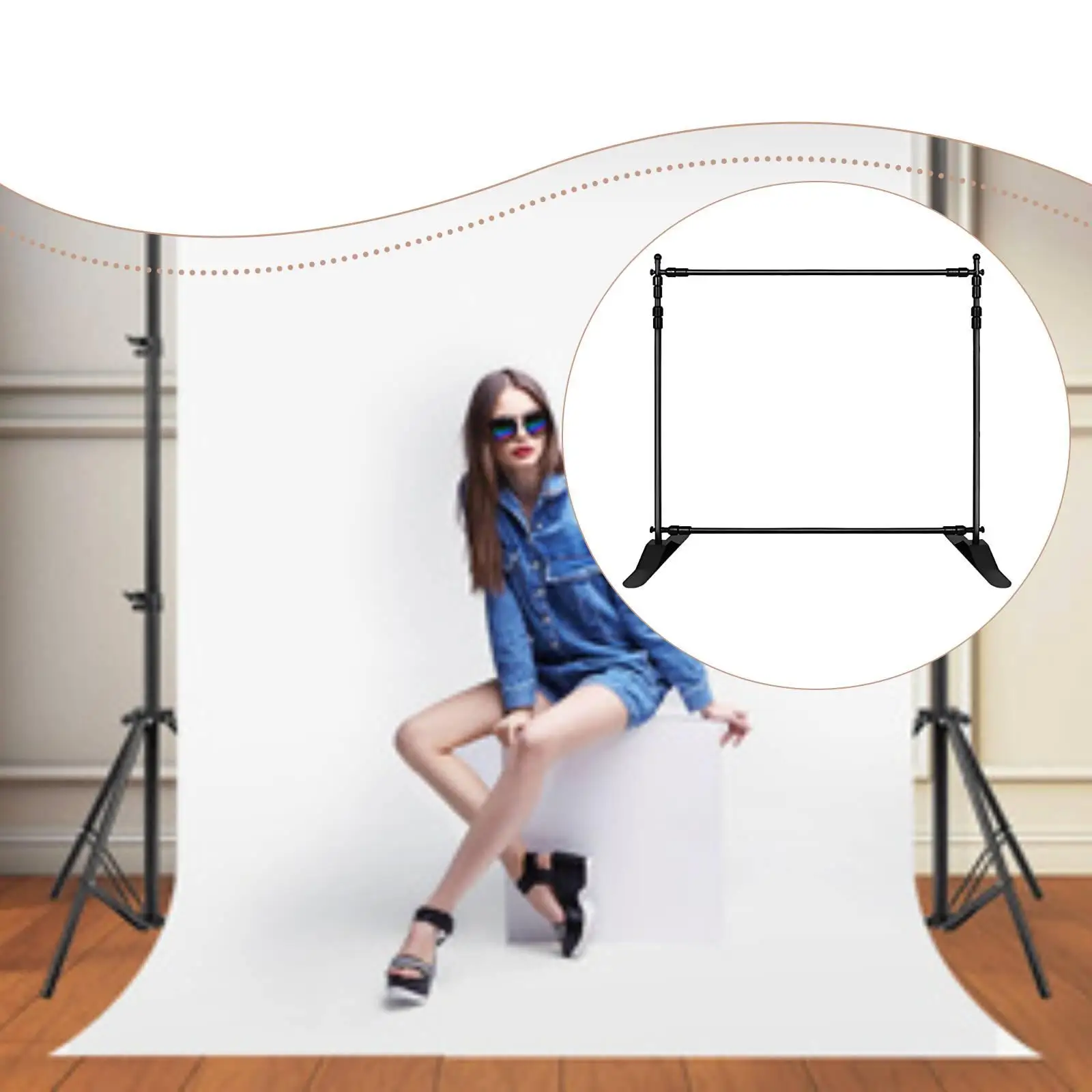 

Backdrop Stand Wedding Photography Background Stand Events Decoration Stable Parties Live Streamings Background Rack Supplies