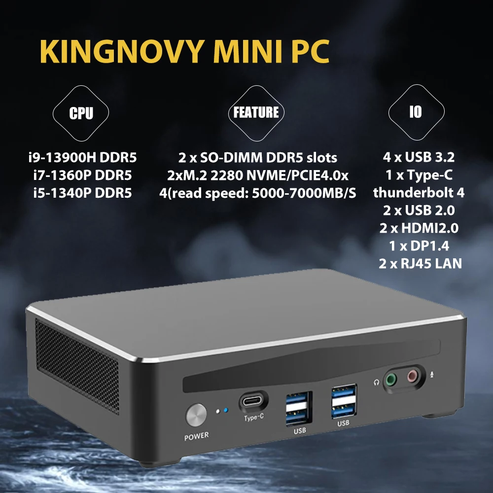 

Супер Сделка мини игровой пк Windows 11 Pro Intel i9-13900H i7 13700H 4 дисплей, 2 * HDMI, DP, Type-C Thunderbolt 4,0, 2 LAN 2,5G