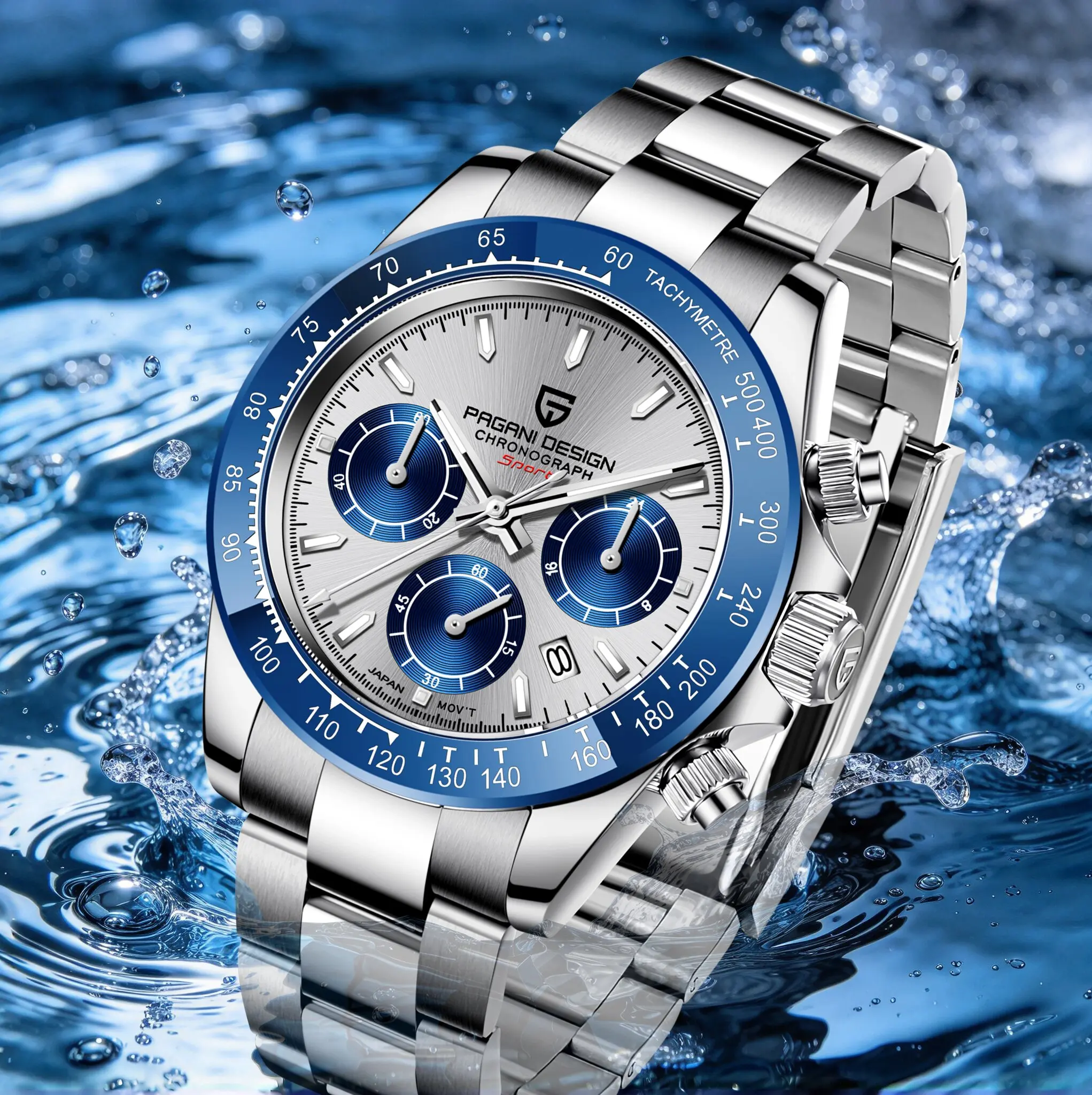 PAGANI DESIGN Men's Elegant Quartz Watch Light Luxury Trend Style Sapphire Glass Mirror Small Three-Pin Calendar Luminous Watch