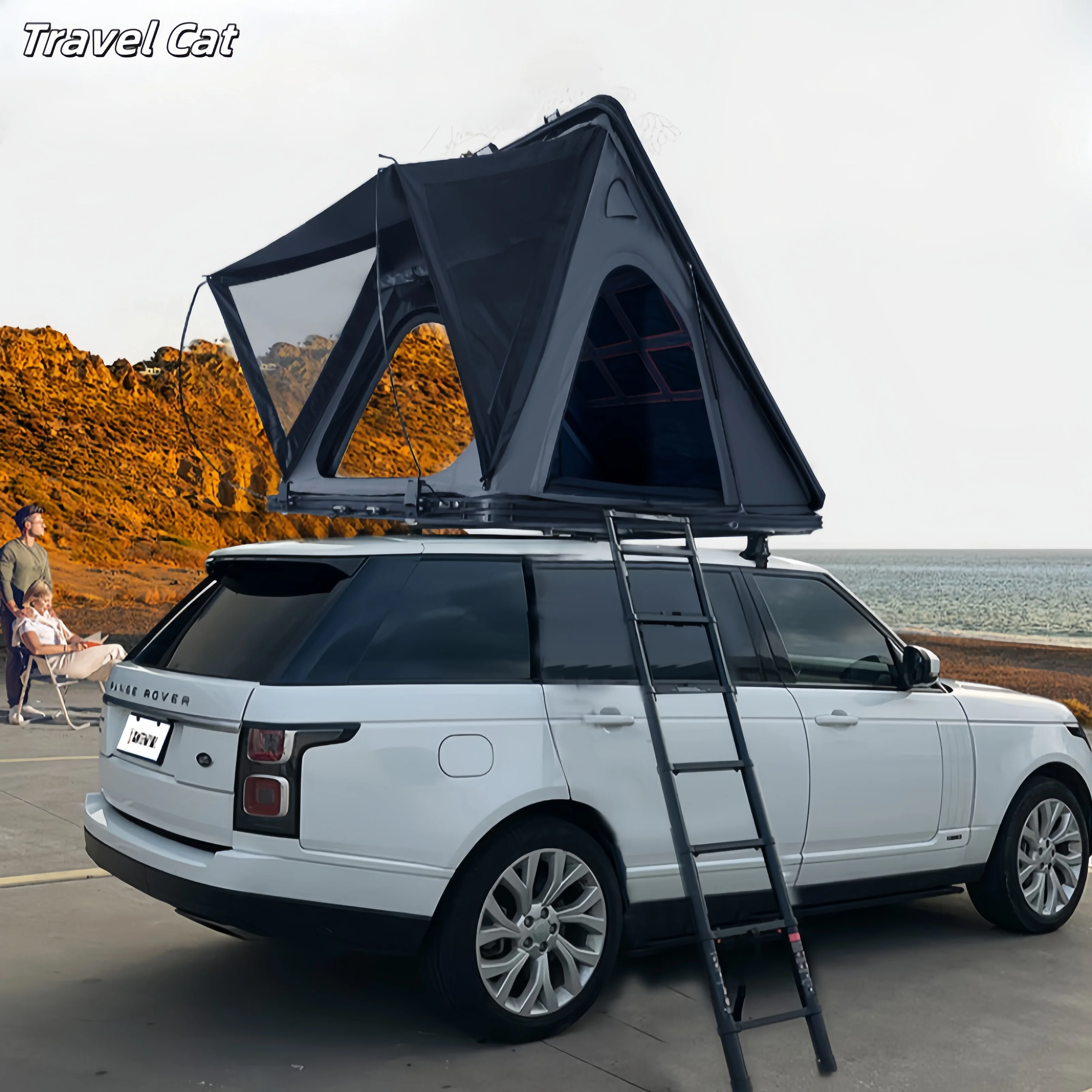 

Travel Cat Camping Rooftop Tent 3-4 Person Hard Shell Roof Top Tent 4x4 Tente De Toit Rigide for Toyota Camping Rooftop Tent