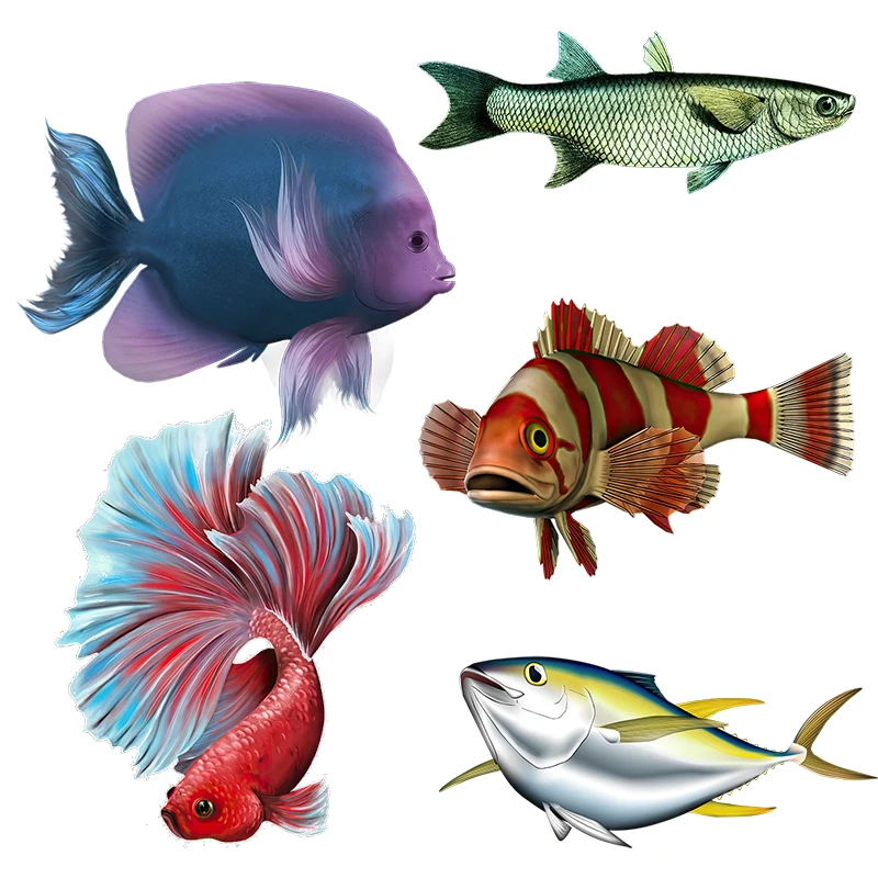 Three Ratels CF750 beautiful ocean fish wall sticker art for home decoration toilet Decal