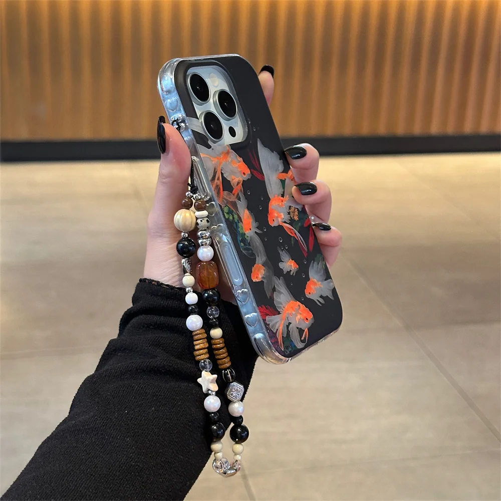 الفن ذهبية لطيف جراب هاتف آيفون 17 برو ماكس 14 13 15 16 ماكس غطاء مع المفصلي INS للصدمات فوندا الغطاء الواقي ل 17