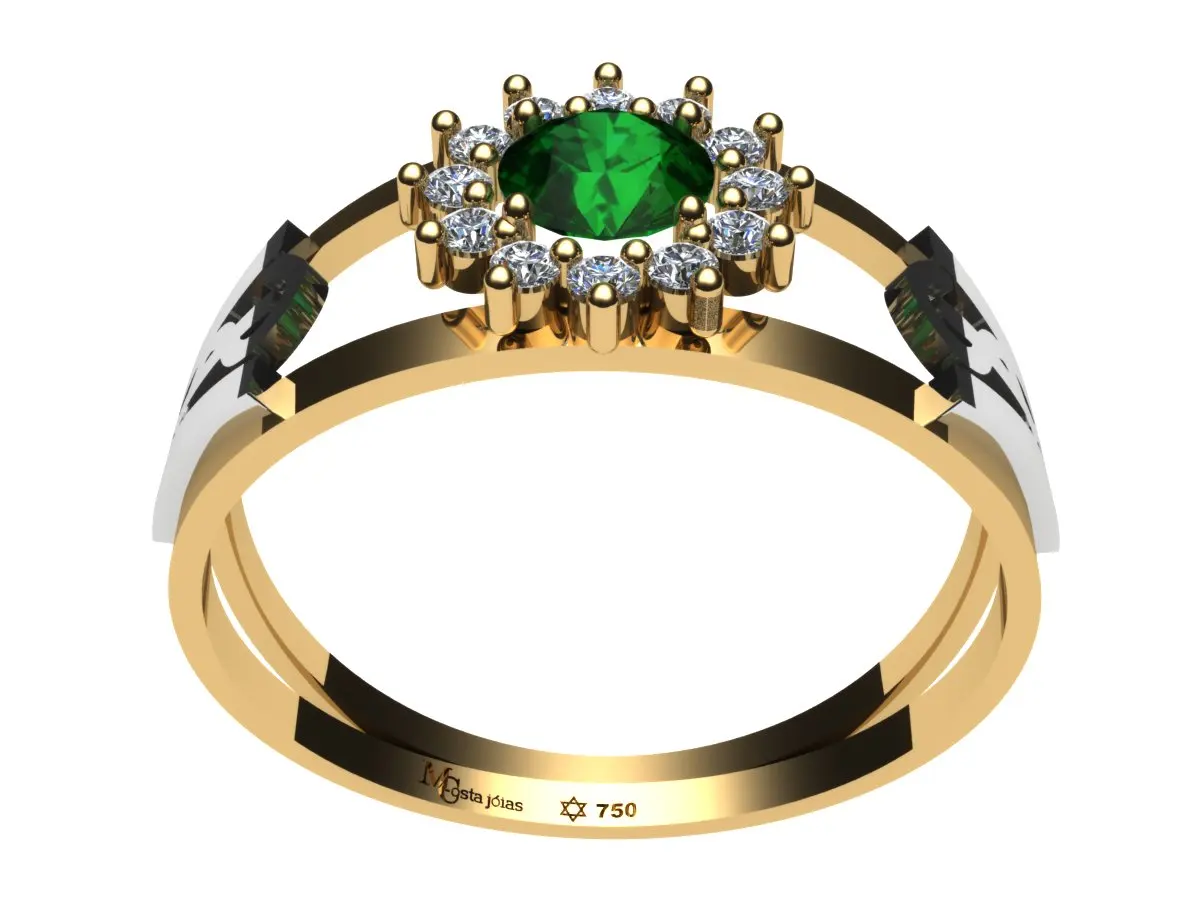 أنيل فورماتورا المخضرم أورو 18k esmeralda e ديامانتيس