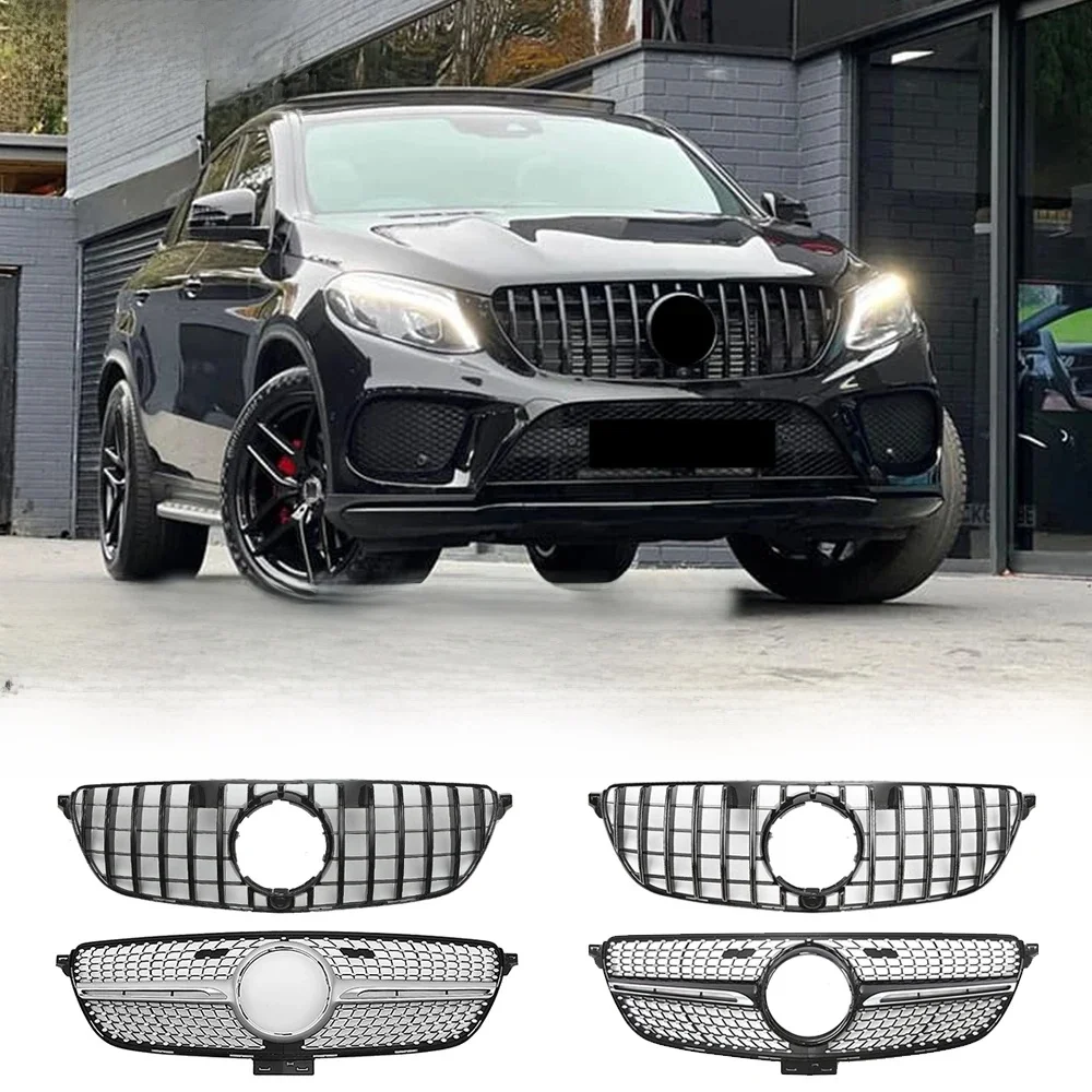 Xvip Chromen Diamanten Stijl Race Grille Voor Mercedes Benz Gle C292 Gle350 Gle450 Gle500 Gle43 Amg 2016-2019 Bovenste Roosters - afbeelding 2
