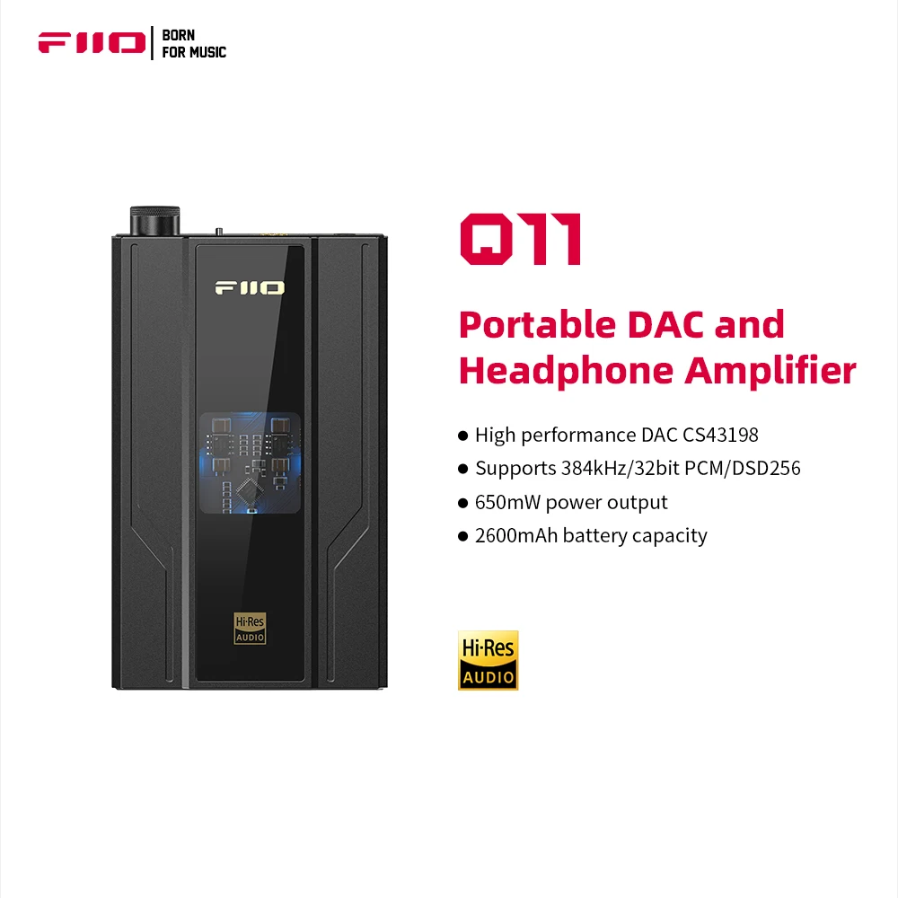 FiiO JadeAudio Q11 Headphone Amplifier/DAC DSD256 384kHz/32bit with 3.5/4.4mm Output