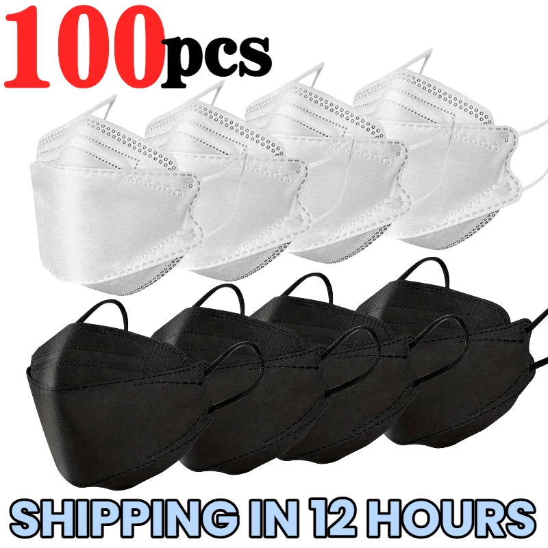 

100Pcs/3D Protective Filter Disposable 4-Layer Masks, with Curved Design That Fits the Facial Contours, Featuring Thickened Elastic Ear Loops and Nose Bridge Clips, Affordable for Bulk Purchase, Suitable for Travel, Outdoor Activities, Daily Wear, Parties