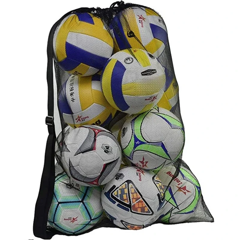 1 peça bolsa esportiva com cordão de grande capacidade bolsa de ombro de malha para armazenamento de