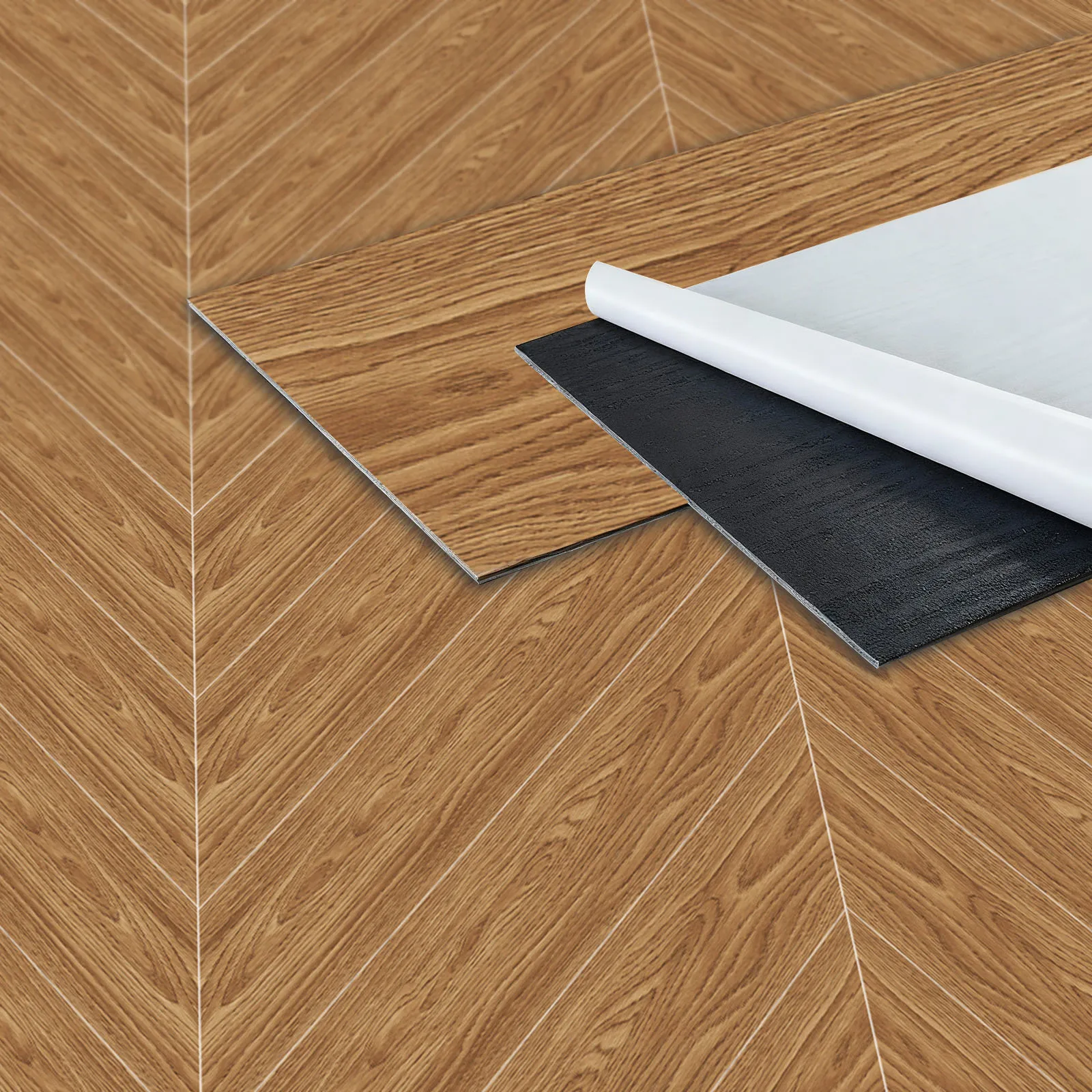 30 Stück 60×15cm PVC-Boden- und Wandaufkleber mit Holzmaserung, moderne selbstklebende, dicke, verschleißfeste Vinyl-Aufkleber, abziehbare und aufklebbare Bodenfliesen für Wohnzimmer, Schlafzimmer,