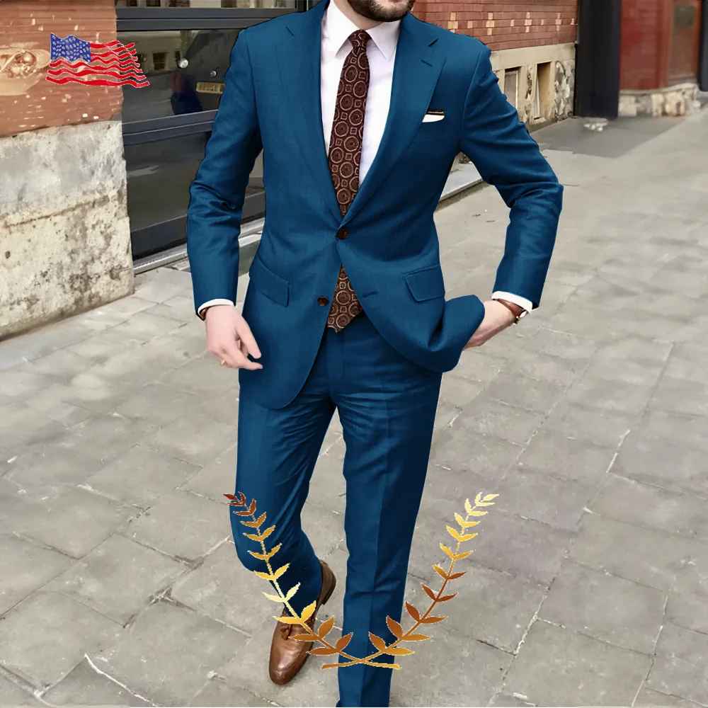 2024abito da uomo bello Casual 2 pezzi vestito per uomo Groomsmen Business Prom Blazer smoking da sposa bavero dentellato