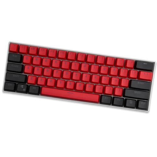 Imagen 2 del producto (Se venden solo teclas) Teclas RK 61/87/104 negras y rojas Material PBT Altura OEM Teclas de teclado mecánico retroiluminadas de dos colores