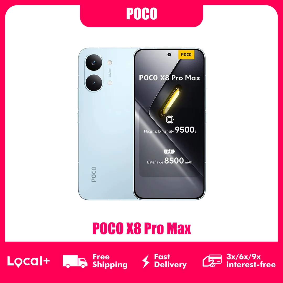 POCO X8 Pro MAX 5G 12GB 256GB 512GB NFC Smartphone Dimensity 9500s 8500mAh 50MP OIS Kamera