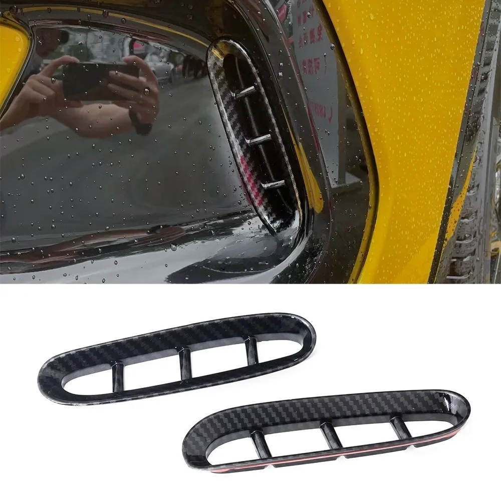 Carbon Fiber Front Bumper Air Inlet Vent Decoration Cover Trims For Honda ZR-V ZRV 2023 2024 Car Exterior Accessories