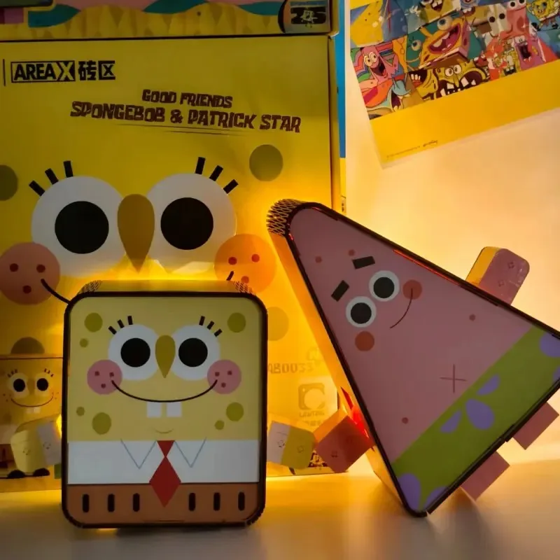 Sembo bloco bob esponja calças quadradas blocos de construção patrick clássico anime cena modelo tijolos luz exibição desktop brinquedos para crianças