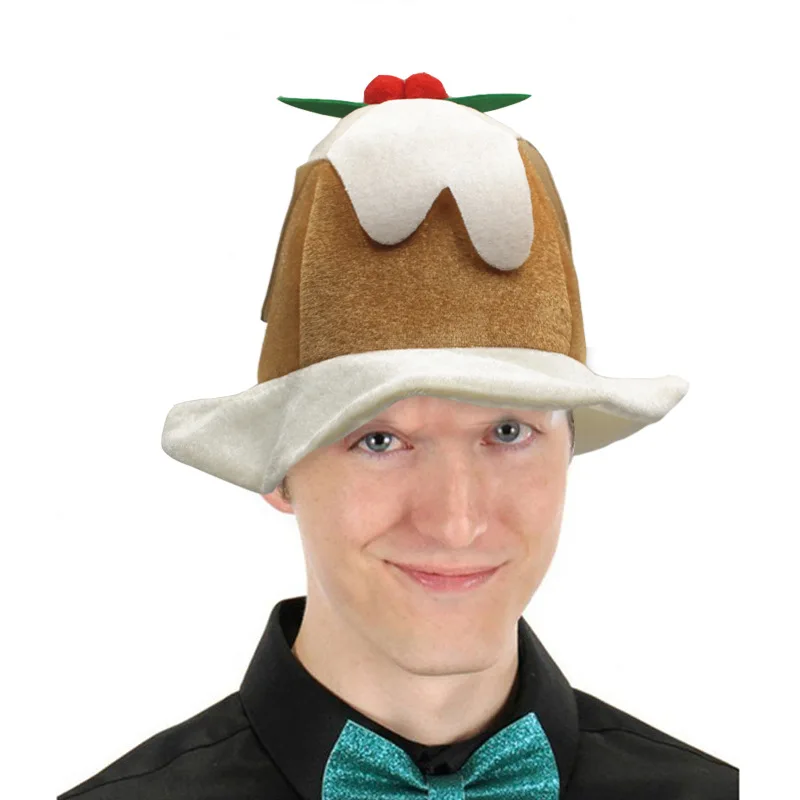 Unisex Women Men Xmas Santa Claus Christmas Pudding Hat Adult