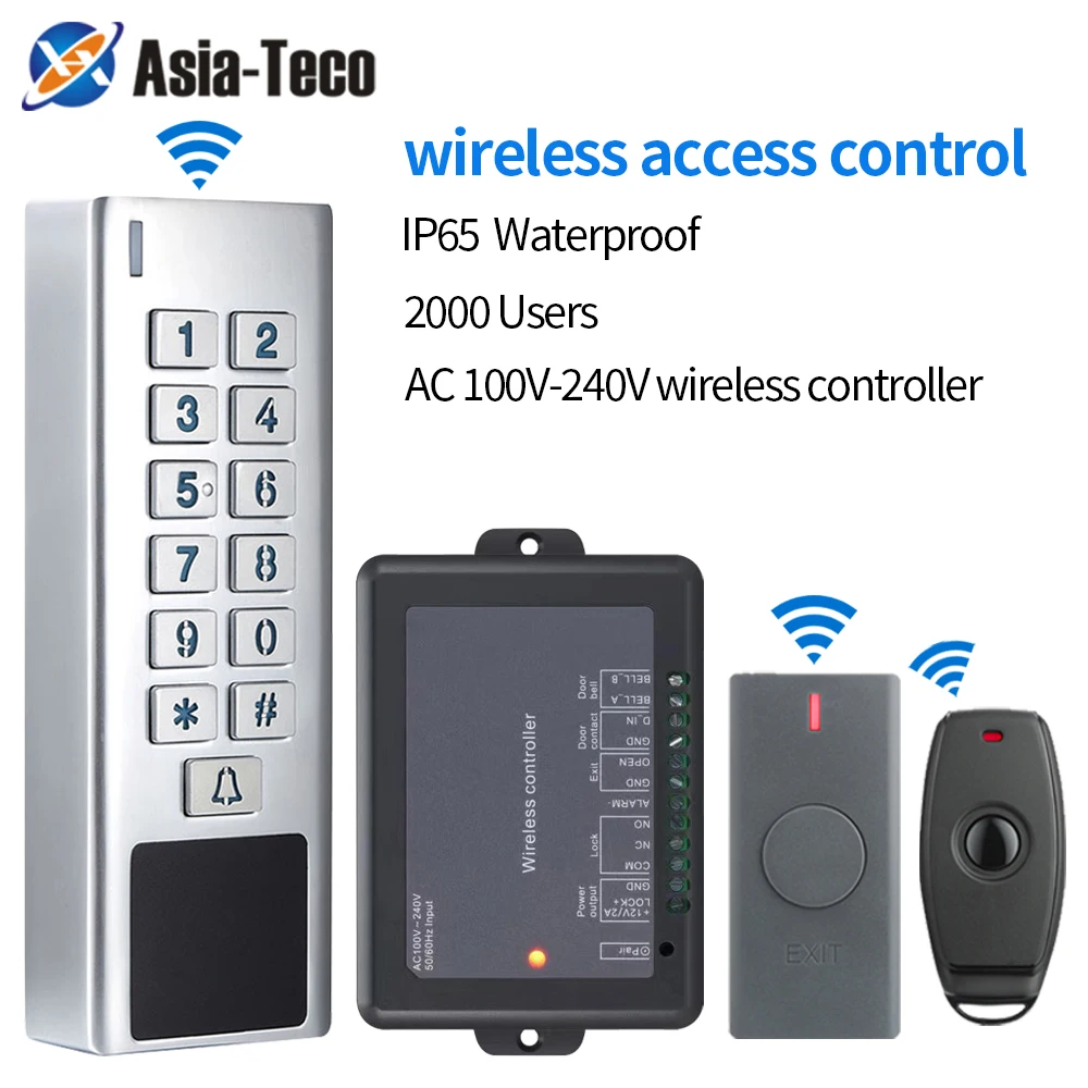 IP67 방수 전자 잠금 무선 액세스 제어 키트 – RFID 잠금 및 리모컨 문짝, AC 100V ~ 240V, 433MHz 지원