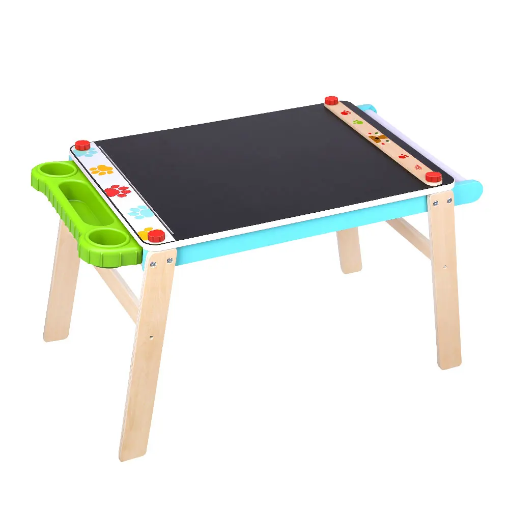 Wood Ryan play table (chair separate)/children's desk with generous size storage paper fixed