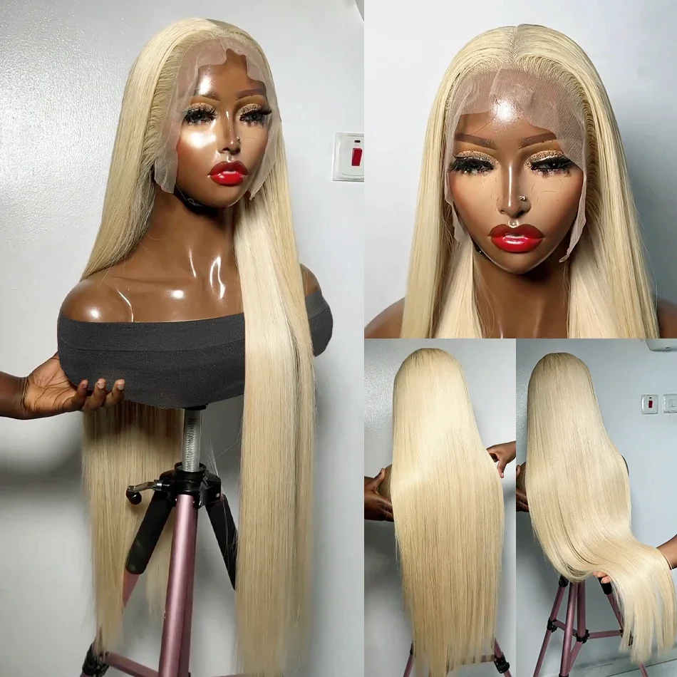 Addictive  250% 613 Bone Straight 13x4 Blonde Lace Frontal Wigs Blonde 13x6 HD Transparent Lace Front Human Hair Wig Preplucked