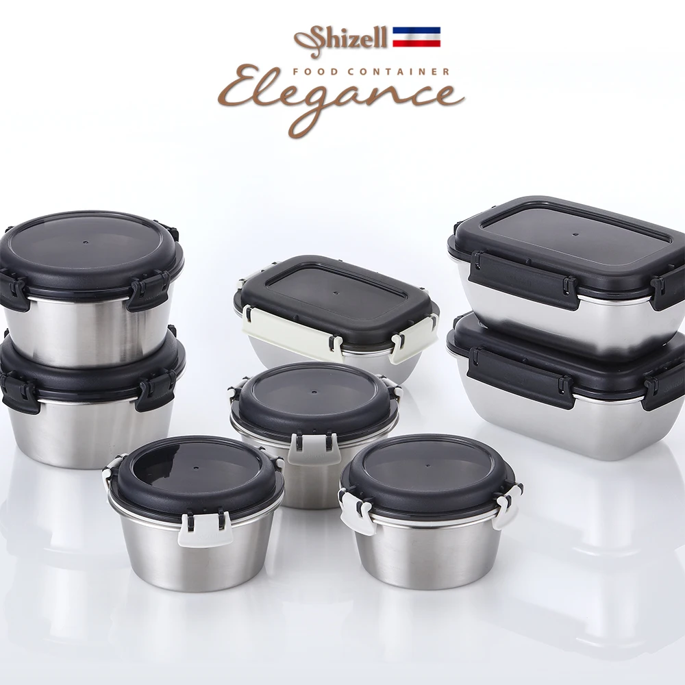 Elegance Food Container Comprehensive 8-Piece Set A (Round 350ml-3EA / 550ml-2EA, Square 550ml-1EA / 850ml-2EA) - Side Dish Container, Kimchi Container, Lunch Box, Refrigerator Storage