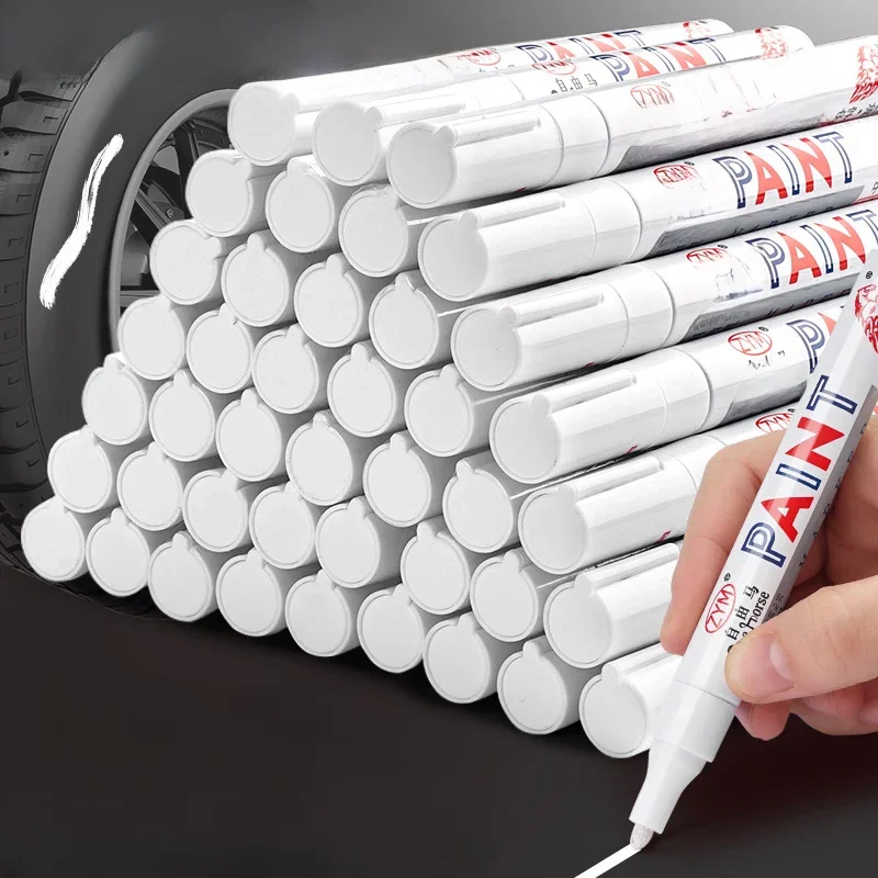 Witte markeerstiften set Vette waterdichte witte gelpen DIY Graffiti Schetsen Marker Briefpapier Schrijven Schoolbenodigdheden borstel - afbeelding 2