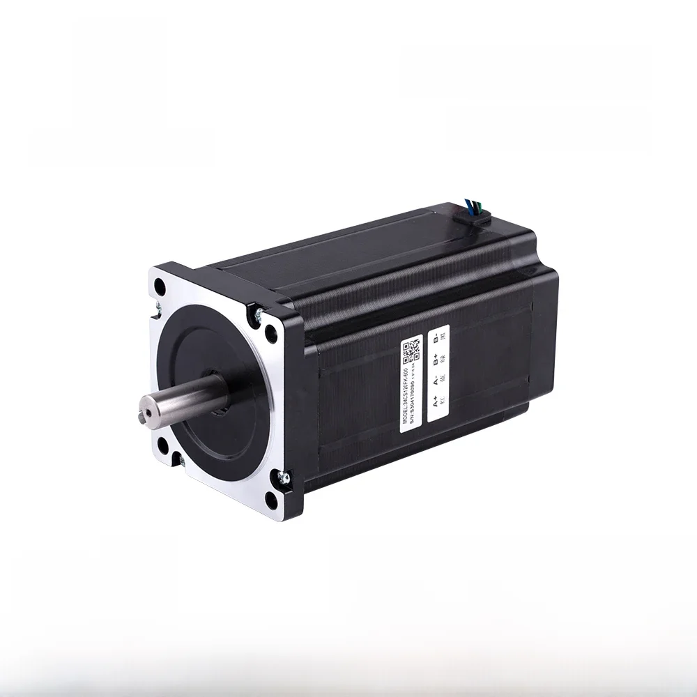 Silnik krokowy Nema 34 12 Nm 6,0 A 2-fazowy silnik krokowy 155 mm o wysokim momencie obrotowym do frezarki grawerującej CNC (34CS120FK-600) — zdjęcie 2