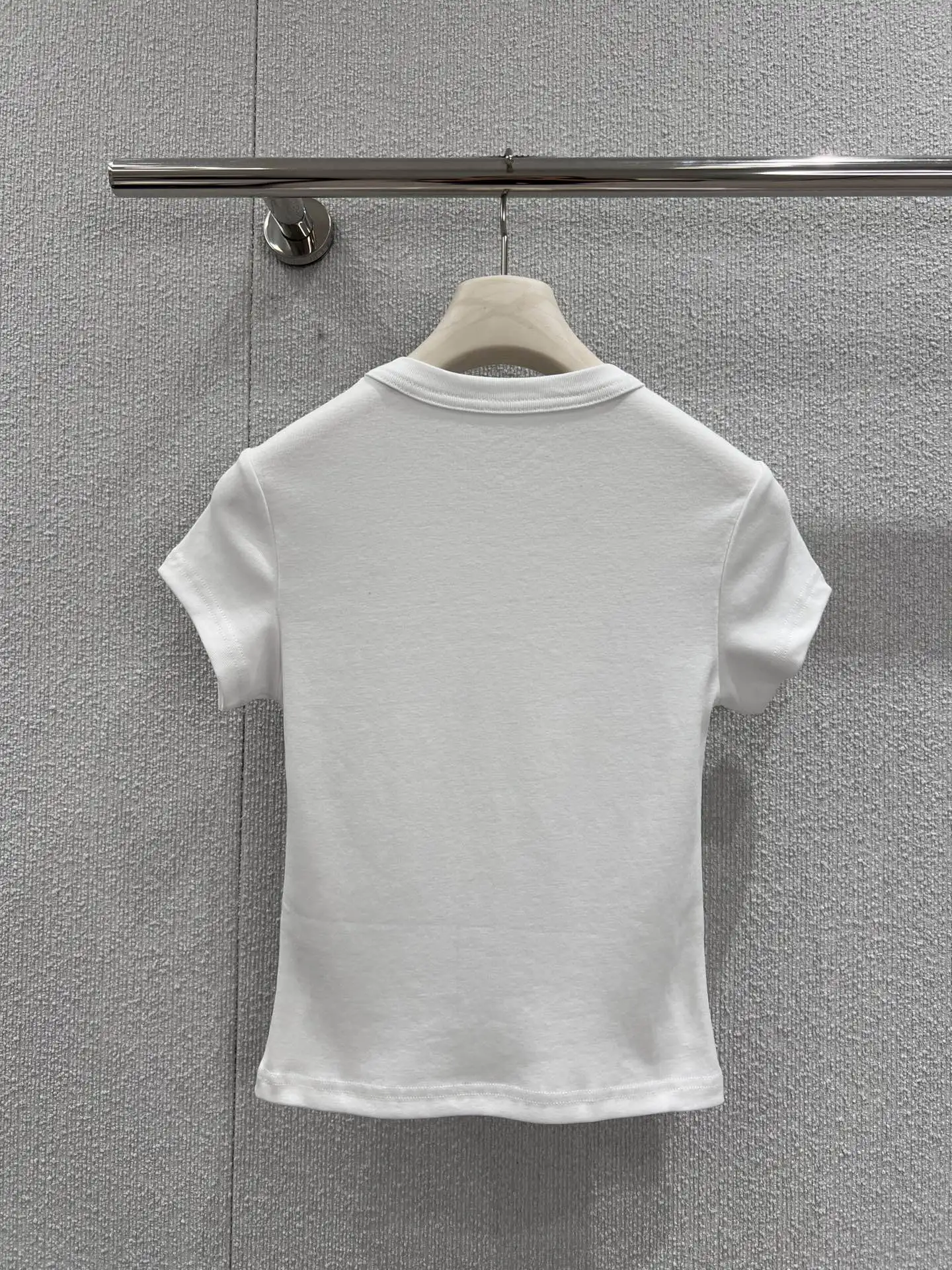 

2025 Autumn New Design Women's Hot Diamond Round Neck Slim Short Sleeve