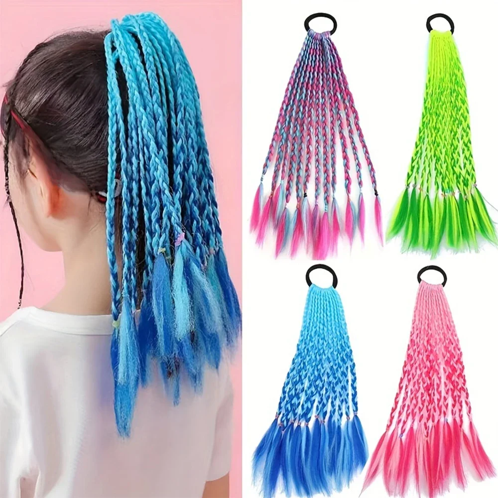 Extensions capillaires synthétiques Y2K, 12 pièces/paquet, cheveux délicats et mignons, dreadlocks, queues de cheval, cosplay de fête pour filles