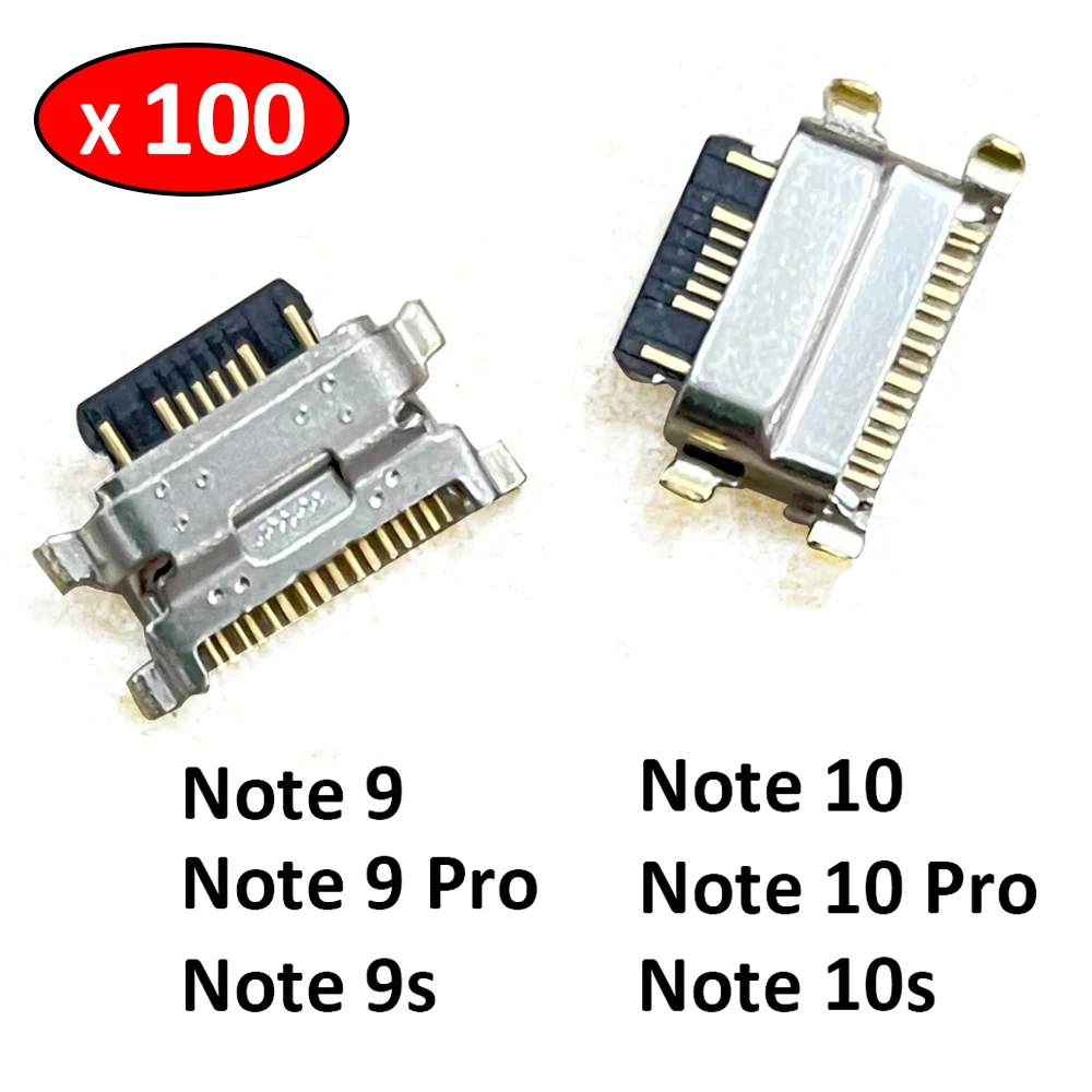 100Pcs, New For Xiaomi Redmi Note 9 9s 10 10s Pro Micro USB Jack Charging Socket Charger Port Plug Dock Connector