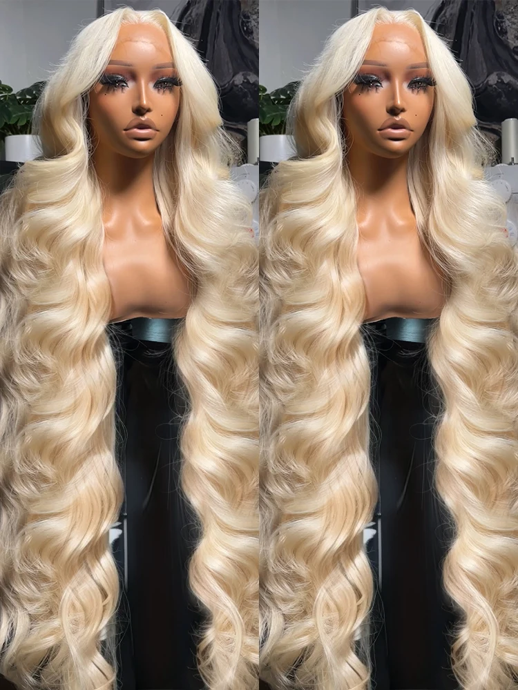 HD 13x6 220% 30 40 Inch 613 Blonde Body Water Wave Lace Front Human Hair Wigs 13x4 Lace Frontal Transparent Brazilian Remy Wig