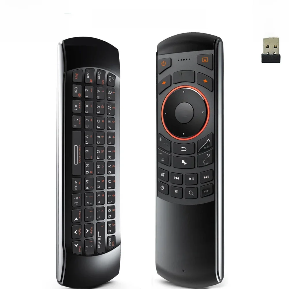 Oryginalny Rii i25 2.4GHz klawiatura hebrajska pilot bezprzewodowa mysz sterowanie IR Extender nauka dla HTPC inteligentny Android google tv box IPTV — zdjęcie 2