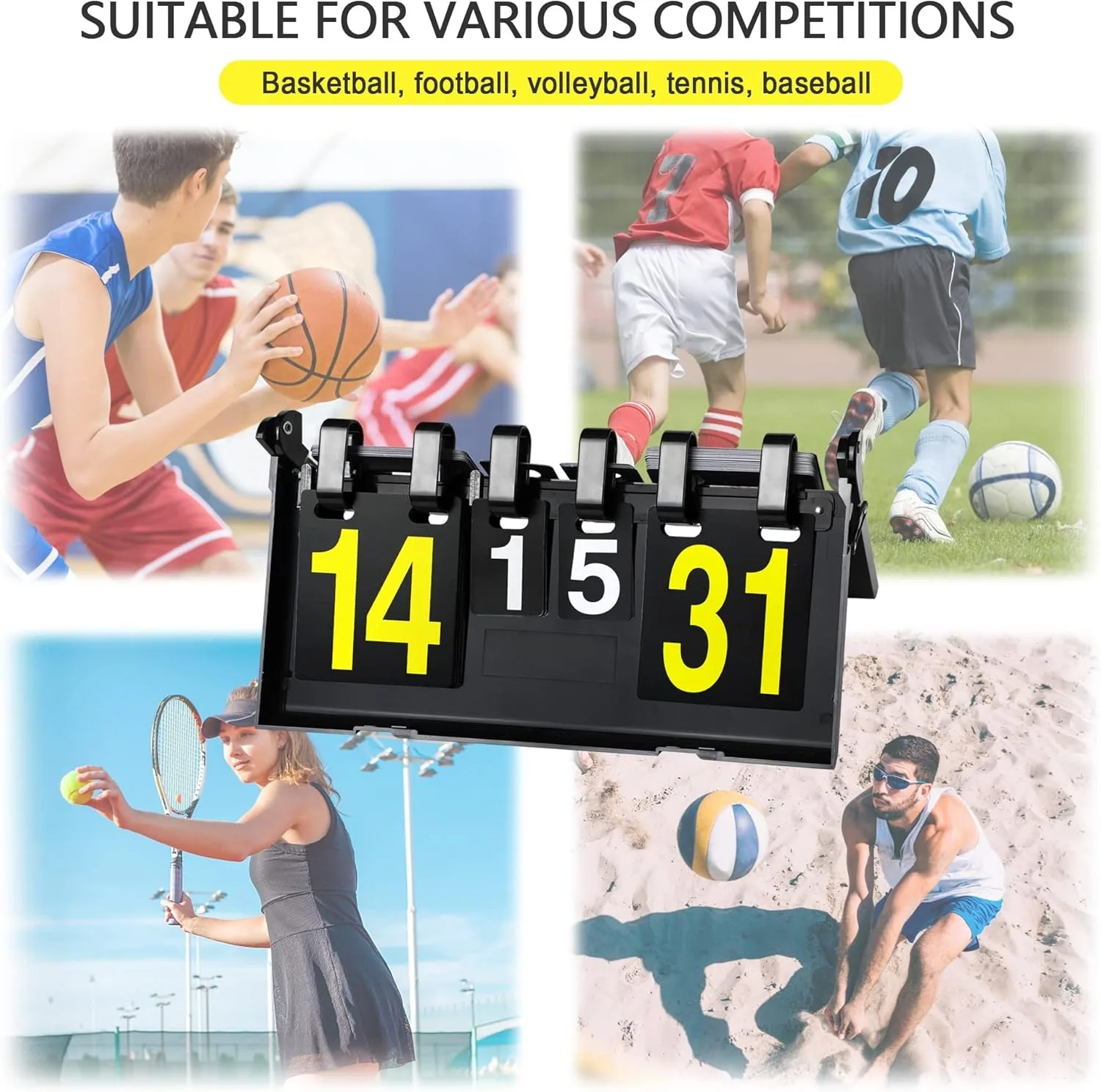 Tabletops Scoring Board MultiSports Score Flip Scoreboard Tragbare Tabletops Scoreboard Flipper Leicht Flip Score Keepers Board