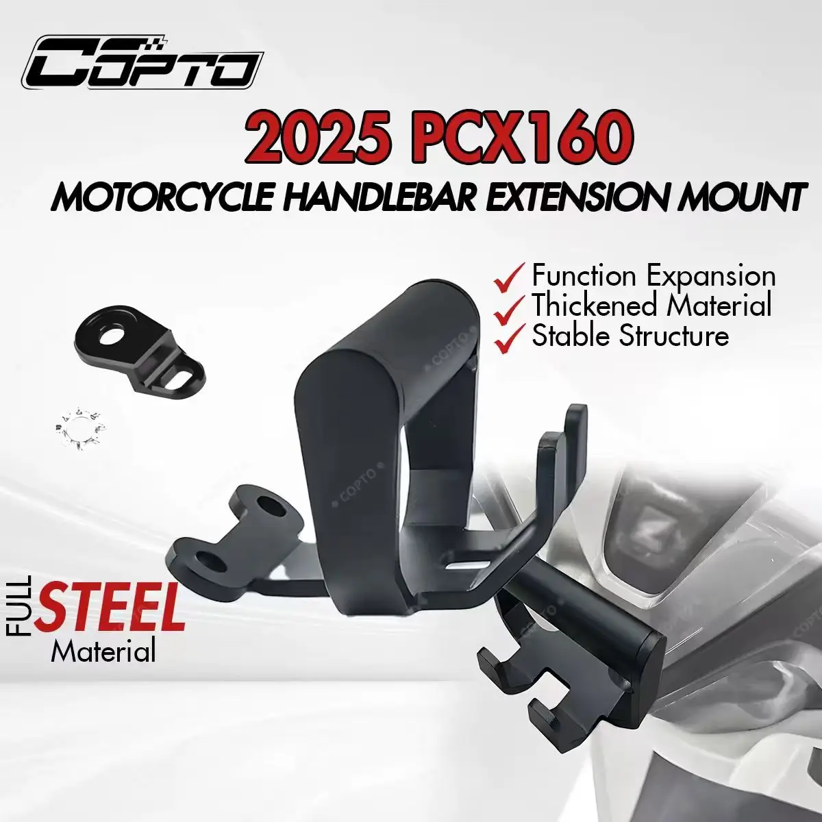 

Удлинитель руля для PCX160 2025 PCX2025, кронштейн для держателя телефона на мотоцикл, универсальный стальной удлинитель руля