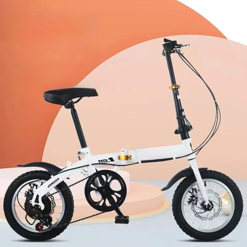 AliExpress NONE Cycling City Mini Folding Bicycle 14 Small Bike For Male And Female Students Portable Ultra Light Transmission Disc Brakes