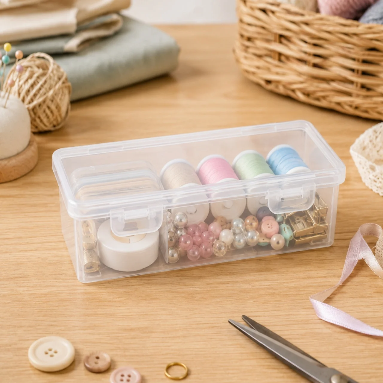 Clear Plastic Storage Boxes With Secure Lids Stackable Small… — view 2