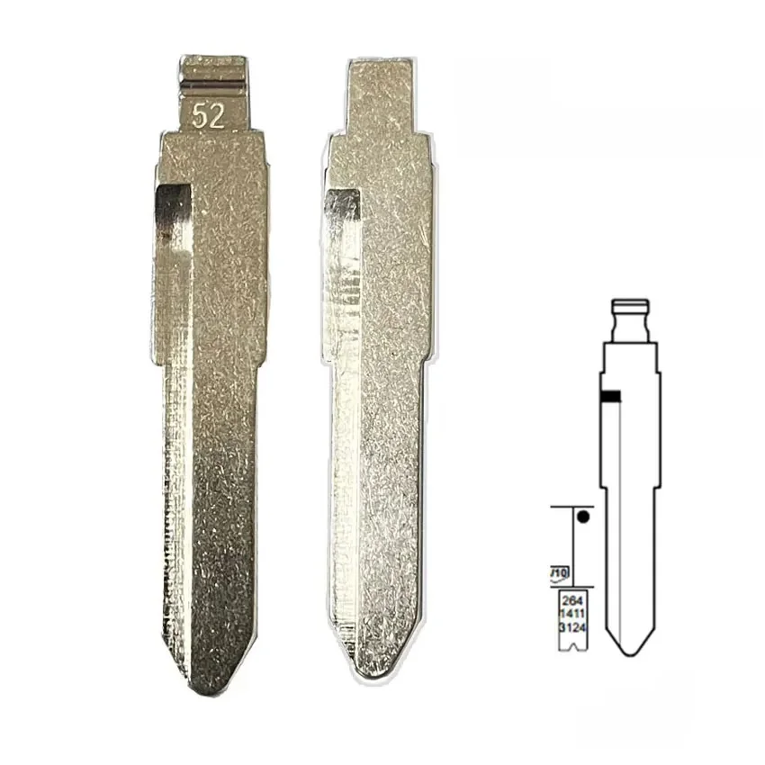 10 pièces 52 # Lame de clé télécommande vierge en métal non coupée HU87 HU133R, pour Suzuki Swift pour keydiy KD xhorse VVDI JMD No. 52