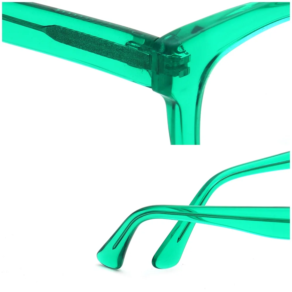 Trendy Men Square Eyeglasses Women Oversize Glasses Frames Optical Eyewear Green Bulky Prescription Spectacles Tortoise Clear