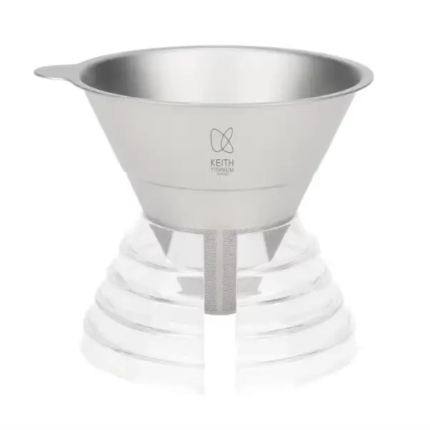 KEITH Titanium Paperless Coffee Dripper Eco-Friendly Micron Precision Filter Reusable Hand Pour Filter for Home Office Camping