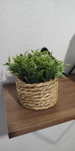 XIYA FLOWER Green Artificial Plants Eucalyptus Grass Woven Small Potted Plants Grass Mound 11cm PE Material Home Decoration photo review