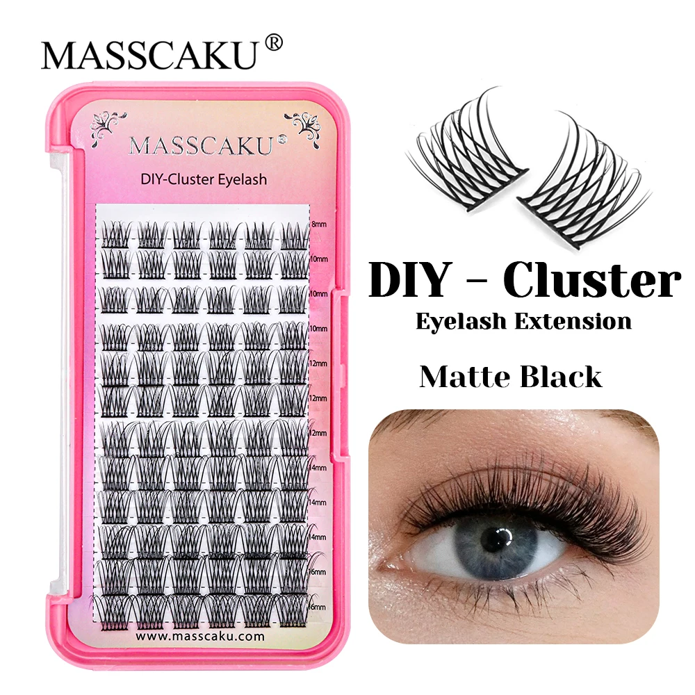 

MASSCAKU New Style Premium Velvet Fiber DIY Segmented Eyelash D/DD Curl Long-lasting Multi-texture Clusters Eyelashes Supplies