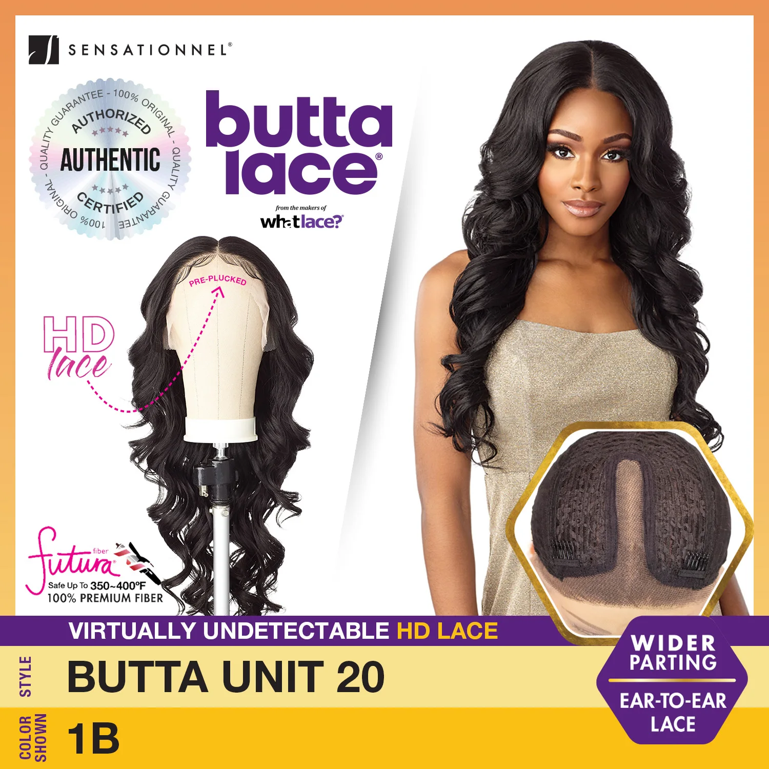 Sensationnel Butta Lace HD Lace Front Wig Unit 20 - Long, Soft Texture, Natural Look, Easy to Style