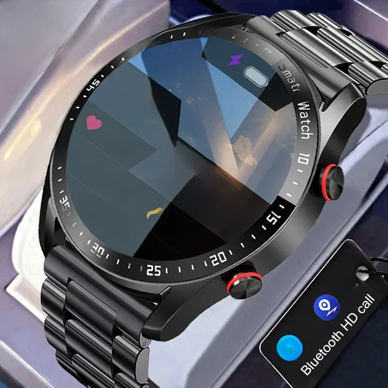 Bluetooth Call Smart Watch for Men, 360x360 HD Display, Frequência Cardíaca, Rastreador de Fitness,