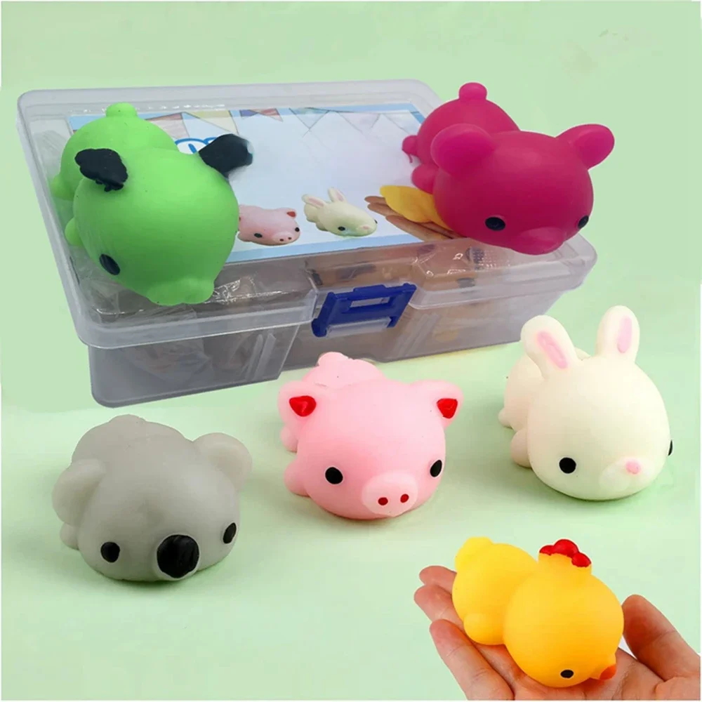 5 pièces pour enfants aléatoires grande taille 3 pouces Kawaii squishies Mochi animaux anti-Stress cadeaux d'anxiété lapin jouets cadeaux de fête avec