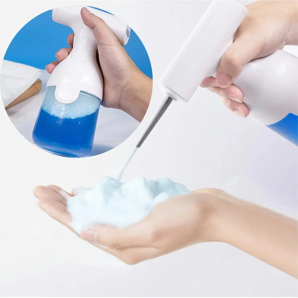 Elektrische Schaumspritzpistole, wiederaufladbar, 350 ml, Schaumseifenspender, wasserdichte Schaummaschine für Shampoo, Duschgel, Gesichtsreiniger