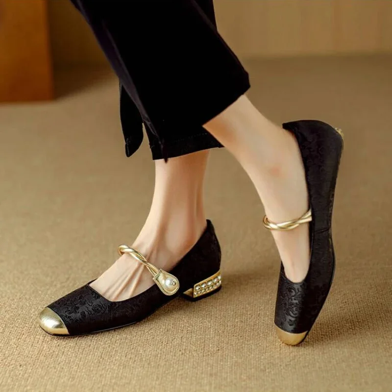 Élégantes Chaussures à Talons Hauts Mary Jane pour Femmes – Nouvelle Collection Printemps-Été, Style Luxe, Douces, pour Soirées et Robes, Bottes Style Français