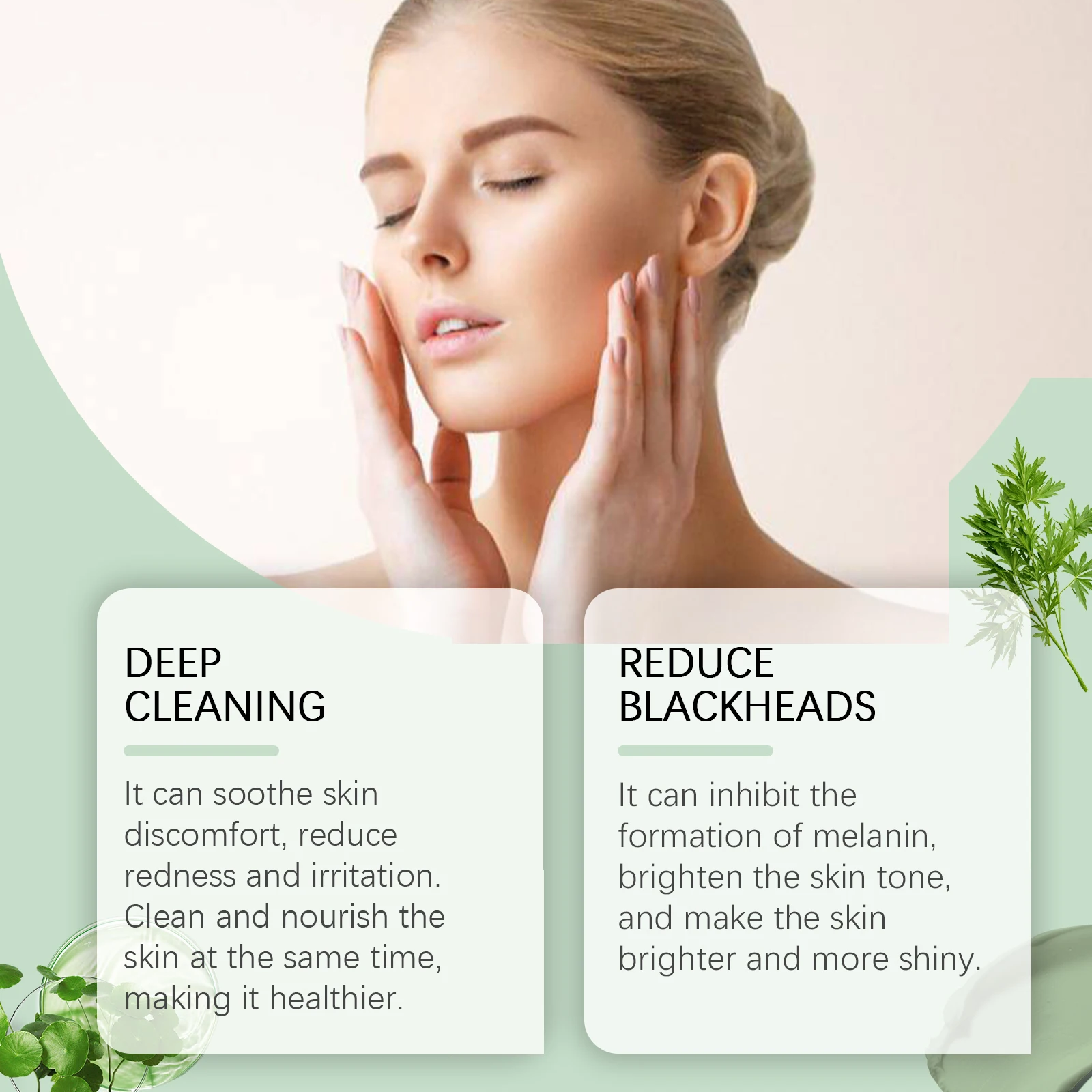 40g Mugwort Face Clay Mask Deep Moisturizing Cleaning Pores Remove Blackhead Smoothing Skin Soothing Discomfort Glowing Facial Mud Mask Stick